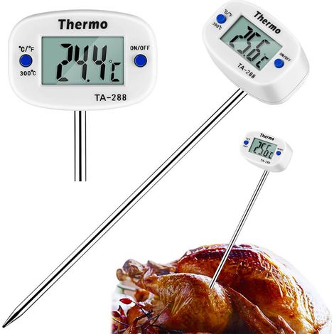 Thermomètre de cuisson numérique  Thermomètre de cuisine pour aliments, barbecue et liquides Blanc-AquaForge (1/2)