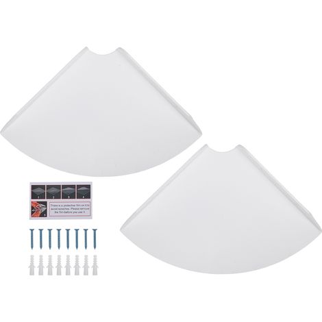 Ensemble d'étagères d'angle en acrylique, lot de 2, support mural flottant pour salle de bain, cuisine, chambre à coucher, salon, bureau. (1/5)