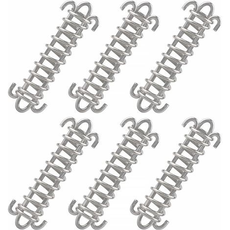 Ciel-6pcs Tente Corde Résistante, Boucle Corde Ressort en Acier Inoxydable, pour Bâche, Tente, Grille Métallique (1/5)