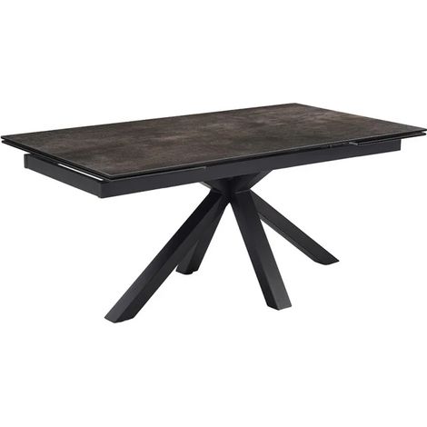 Table extensible 160/240 cm céramique gris vieilli pied croix - MAINE 04 (1/5)