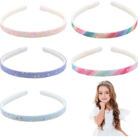 Pailletten-Haarbänder – Nicht näher spezifiziert – 5er-Pack – Elastisch – Regenbogenmuster – Für Kinder (1/4)