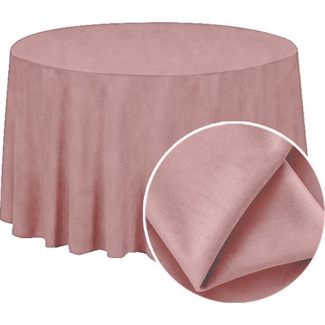 Runde Tischdecke, MATT-SAMT, 320 cm, Puderrosa
