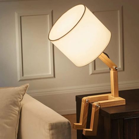 Lampada da scrivania regolabile a forma di robot creativo con leggio e paralume in tessuto E27 - Perfetta per la camera dei bambini, l'ufficio, il soggiorno, illuminazione decorativa - ALTRO (1/4)