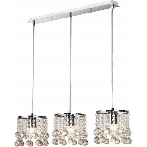 Lampadario London Crystal 3 luci E14 cromo Reality (1/3)