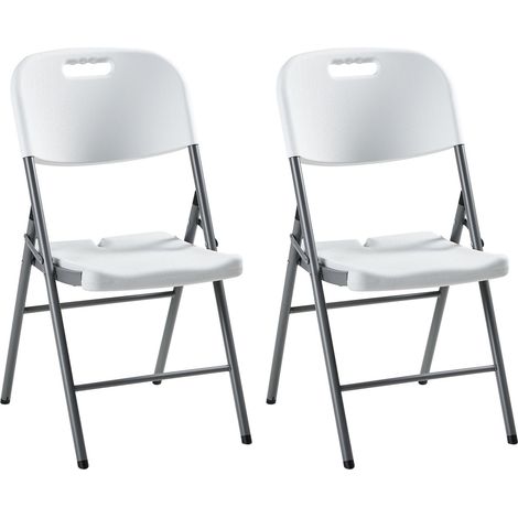 Gartenstuhl 2er Set CUGNOLI klappbar Weiß