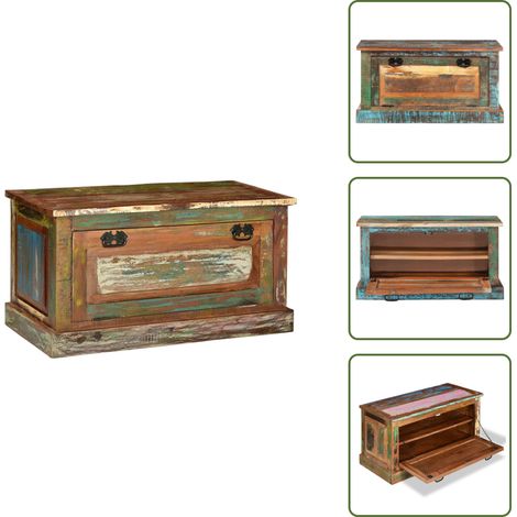 Schuhbank Altholz Massiv - Schuhbank - Altholz - Vintage Stil - Flurbank - Einlegefach (1/5)