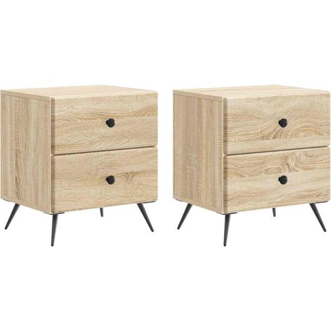 vidaXL  Bedside Cabinet  2 pcs Sonoma Oak 43 x 34.5 x 47.5 cm