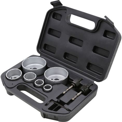 Lochsägen-Set, 9-teiliges Werkzeugset, Fliesenbohrer, Kernbohrer – 22/25/35/44/68/73 mm (1/5)