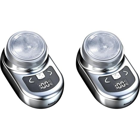 2X Rasoir électrique Portable Rasage de Poche pour Mini Rasoir à Barbe Affichage de Puissance LCD Rasoir Rechargeable de Voyage à Domicile-B (1/3)