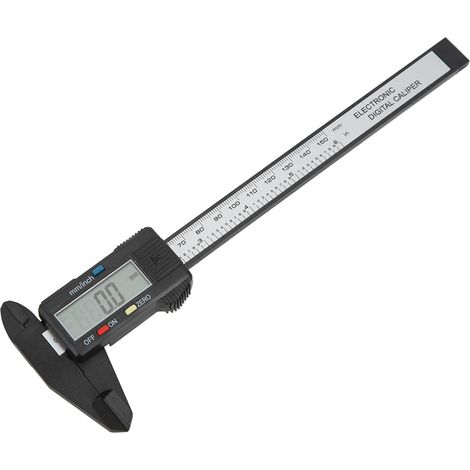 Elektronischer digitaler Messschieber 0-150 mm, Kohlefaserverbundwerkstoff, LCD-Bildschirm, hochwertige und präzise Messung (1/5)