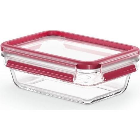 Boîte À Aliments - Verre Borosilicaté - 0,7 L - Rectangulaire - Rouge - 1 Pièce