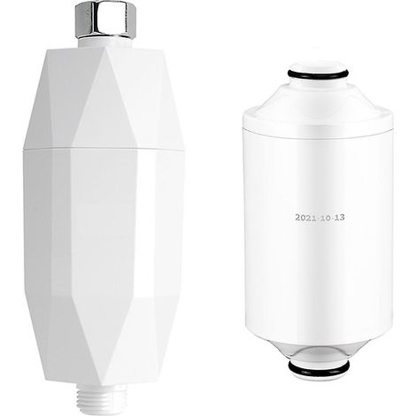 Pommeau de douche effet pluie, préfiltre, élimination du chlore, adoucisseur d'eau, adoucisseur de cheveux, accessoires de salle de bain, 1 ensemble (1/2)