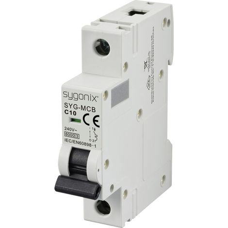Sygonix SY-6440888 SYG-MCB 1P/C10/6KA Leitungsschutzschalter 1polig 10 A 240 V/AC (1/5)