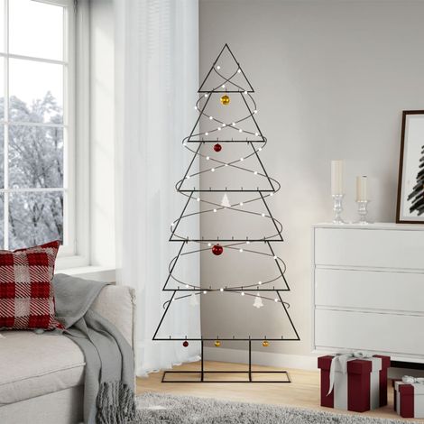 Metall-Weihnachtsbaum für Dekorationen Schwarz 180 cm vidaXL (1/4)