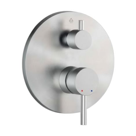 Miscelatore Doccia Incasso con Deviatore Acciaio Inox 304 Spazzolato – Cartuccia Ø35 mm (1/2)
