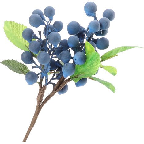 Branche de myrtille artificielle, tige de fruit en mousse réaliste, décoration de Table pour la maison, fête de mariage (1/5)