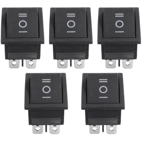 5 interrupteurs à bascule DPDT 6 broches noirs marche/arrêt/marche, 250 V CA/15 A ou 125 V CA/20 A (1/3)
