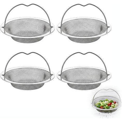 4Pcs Filtre Evier Cuisine Grille Evier Passoire Avec Poignée, Filtre à Évier Acier Inoxydable, Filtrage de Vidang Anti Blocage pour (1/4)