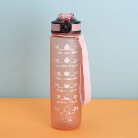 950-ml-Wasserflasche (32 oz) mit praktischer Zeitanzeige, Strohhalm, geringem Gewicht, auslaufsicherem Klappverschluss, der in einem Getränkehalter im Auto befestigt werden kann. (1/5)
