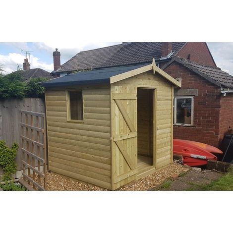 8 x 6 Feet Apex Shed - Pressure Treated Timber - L182 x W244 x H240 cm