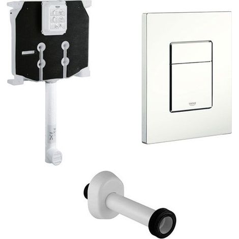 Cassetta da incasso per scarico WC Grohe con Placca Bianca 2 Pulsanti Skate Cosmopolitan + Canotto