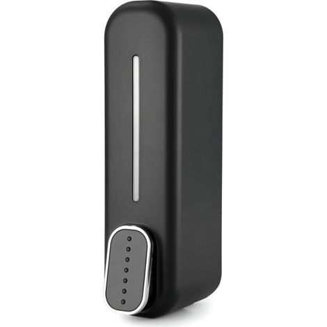 300ml Manual Soap Dispenser – Wall Mounted – Black ABS – Compatible with Shower Gel and Liquid Soap – Transparent Window (1/5)