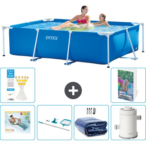 Intex Piscina con estructura Rectangular - 220x150x60 cm - 7-piezas  S96