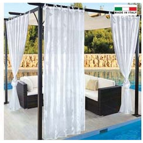 1PZ TENDA PER GAZEBO "VELO" CON FETTUCCIA E PASSANTI CM.150X280H. BIANCO - bianco