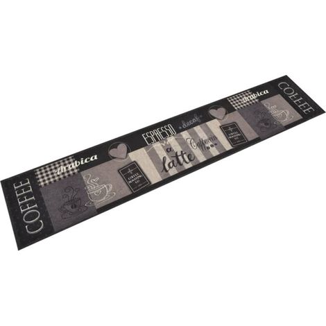 Tapis de cuisine lavable-Tapis de salon-Tapis Chambre impression café noir 60x300 cm velours 992460 (1/5)