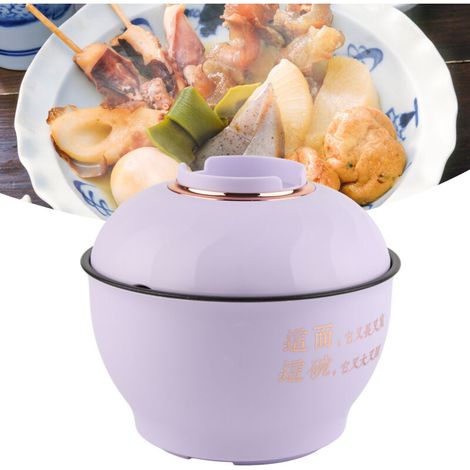 Casserole Électrique Multifonction Rapide Mini Portable pour Maison et Dormitor Électrique Noodle Pot avec Adapter Plug Protection Overheat Nonslip Base Matériel Plastique Inox 600g (1/5)