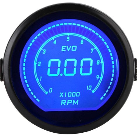 2-Zoll-LCD-Digital-Drehzahlmesser mit Drehzahlanzeige (Rot/Blau-Beleuchtung) für EVO-Serie, universell für 12-V-Fahrzeuge (1/5)