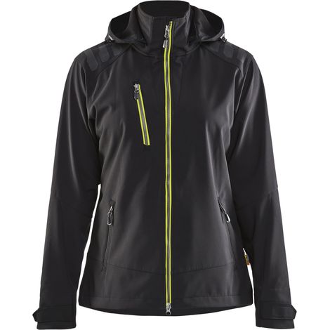 Veste de travail softshell femme 4719 - Noir/Jaune fluo XXXL