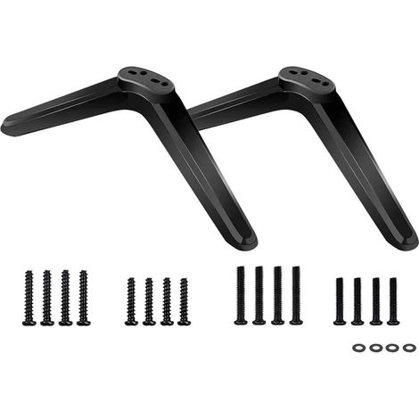 Support TV universel compatible avec la plupart des téléviseurs à écran plat LCD de 22 à 65 pouces, support de table facile à installer, base adaptée à tous les téléviseurs. (1/5)