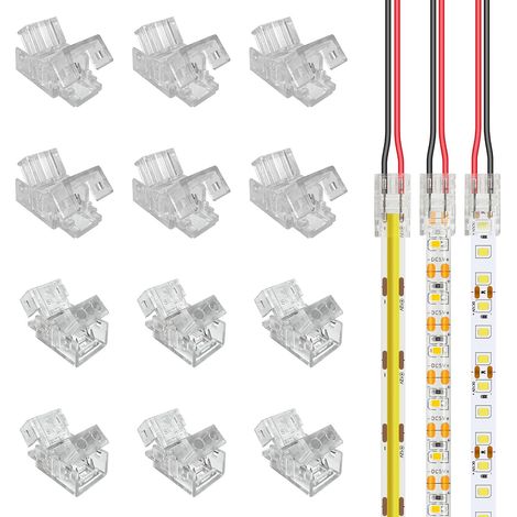 12 pièces Connecteur LED 2 broches 8mm Mini Connecteur Transparent (1/5)