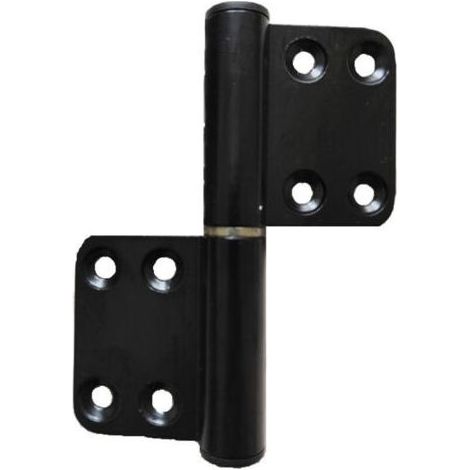 Pair Lot de 2 charnières de porte amovibles en alliage d'aluminium noir pour portes de chambre à coucher, meubles et portes d'armoire en bois (noir) (1/4)