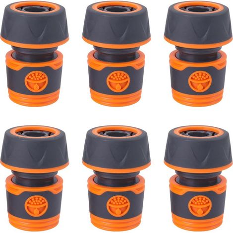 6 Pièces Raccord Rapide Tuyau Arrosage 3/4 Pouce, Embout Tuyau Arrosage 16 mm avec Grip Antidérapant, Connecteur de Tuyau d'Arrosage (1/5)