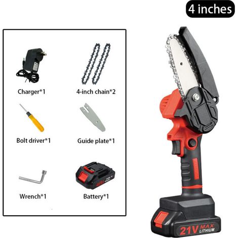 Tronçonneuse à batterie sans fil 10 -2 cm - tronçonneuse électrique portable pour élagage du jardin - coupe du bois (1/5)