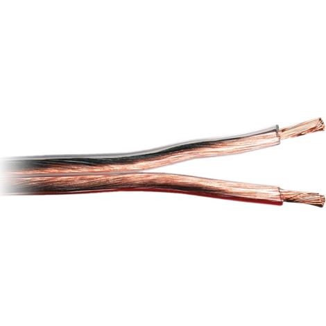 Cable Haut-parleur 2x2.5mm transparent et rouge 100m