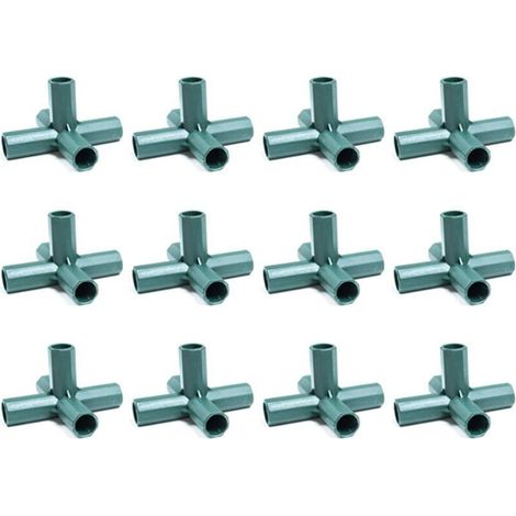 Packung mit 12 5-Wege-PVC-Verbindern (16 mm) für robuste Gewächshausrahmen – Crezuo