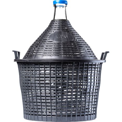 KADAX Glasballon, Gärballon mit Kunststoffkorb, Gummistopfen, 15L