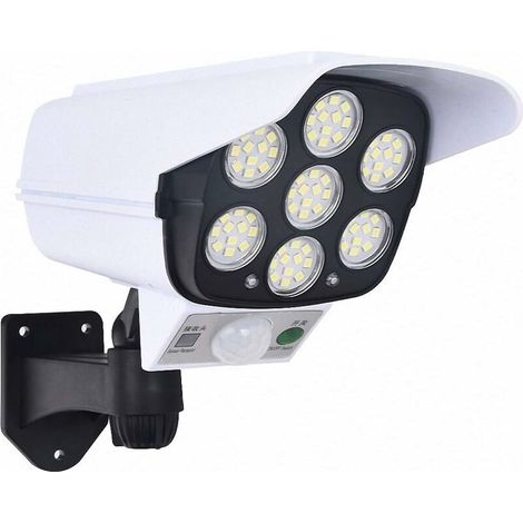 Solar Motion Sensor Light Outdoor Dummy Security Camera Fake Simulation Surveillance LED Human Body Induction Lamp for Garden Path Corridor (1/4)