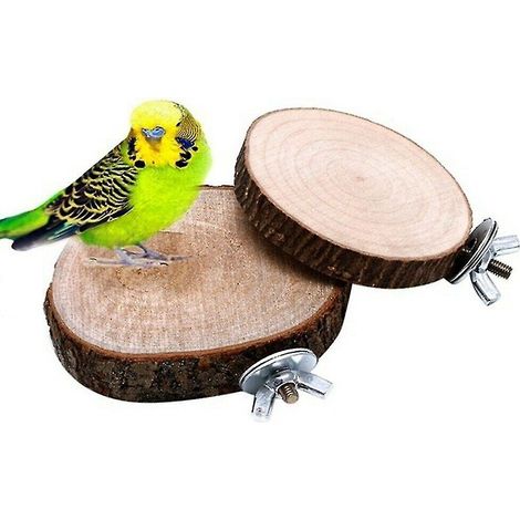 Perchoir rond en bois pour cage à perroquet – Plateau de repos pour oiseaux (1/5)