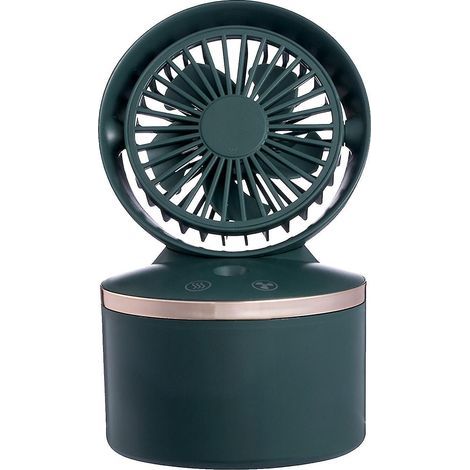Tragbarer Tischventilator mit Sprühfunktion, 280-ml-Wassertank und USB-Anschluss. Drei Geschwindigkeitsstufen und zwei Sprühmodi. Ideal für Zuhause, Büro oder jeden anderen Raum. Farbe: Grün. (1/5)