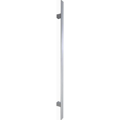 Maniglione Cromato Satinato Piatto 80 cm per Porta Esterna Blindata Verticale