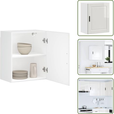 Küchen-Hängeschrank Porto Hochglanz-Weiß Holzwerkstoff - Küchen-Wandschrank - Küchen-Wandschränke - Wandschrank Küche - Küchenschrank (1/5)