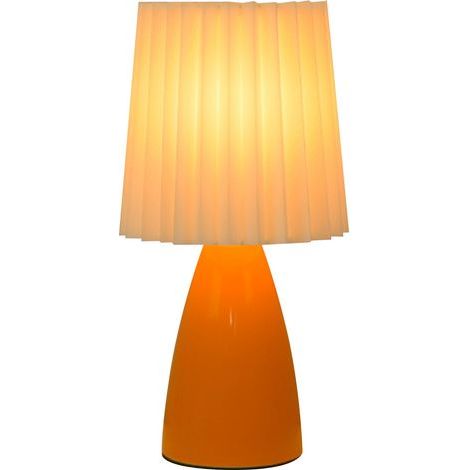 Ortviai Lampe de chevet USB 3 W en céramique avec abat-jour plissé – lumière chaude et réglable pour chambre et salon (1/5)