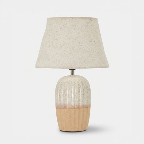 Lampe de table en céramique et polyester Tiered Peach Poise (1/4)