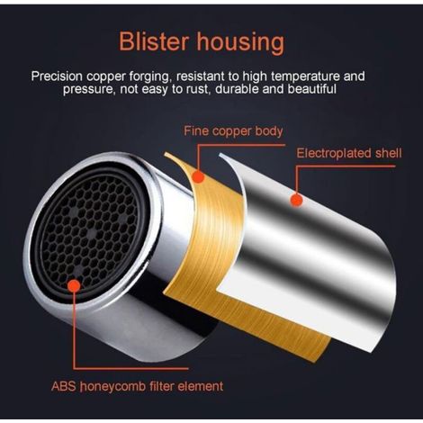 Mousseur Robinet M22, 3 Pièces Aérateur de robinet, Aerateur Robinet Economie Eau Avec Filtre en Acier Inoxydable pour Robinet Lav (1/5)