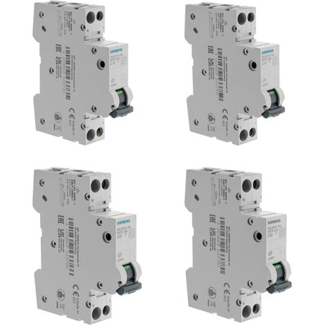 Lot de 8 disjoncteurs modulaires Ph+N – 2×10A, 3×16A, 2×20A, 1×32A – Courbe C – 4,5 kA - SIEMENS