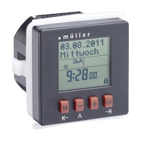 Müller 21812 Fronttafeleinbau-Zeitschaltuhr digital Tagesprogramm, Wochenprogramm IP20
